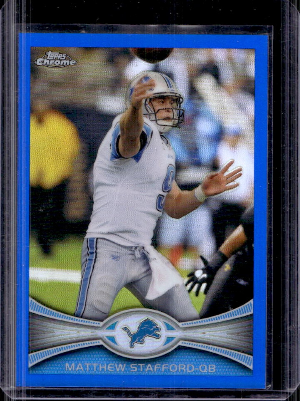 2012 Topps Chrome Matthew Stafford Blue Refractor #/199 Lions