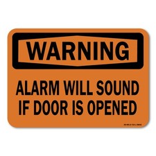 Alarma sonará si se abre la puerta ANSI señal de advertencia calcomanía de metal plástico