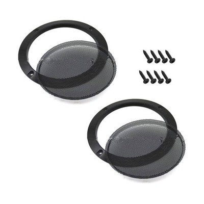 2pcs 6.5'' Black Car Speakers Cover Steel Mesh Woofer Subwoofer Grill Protector y