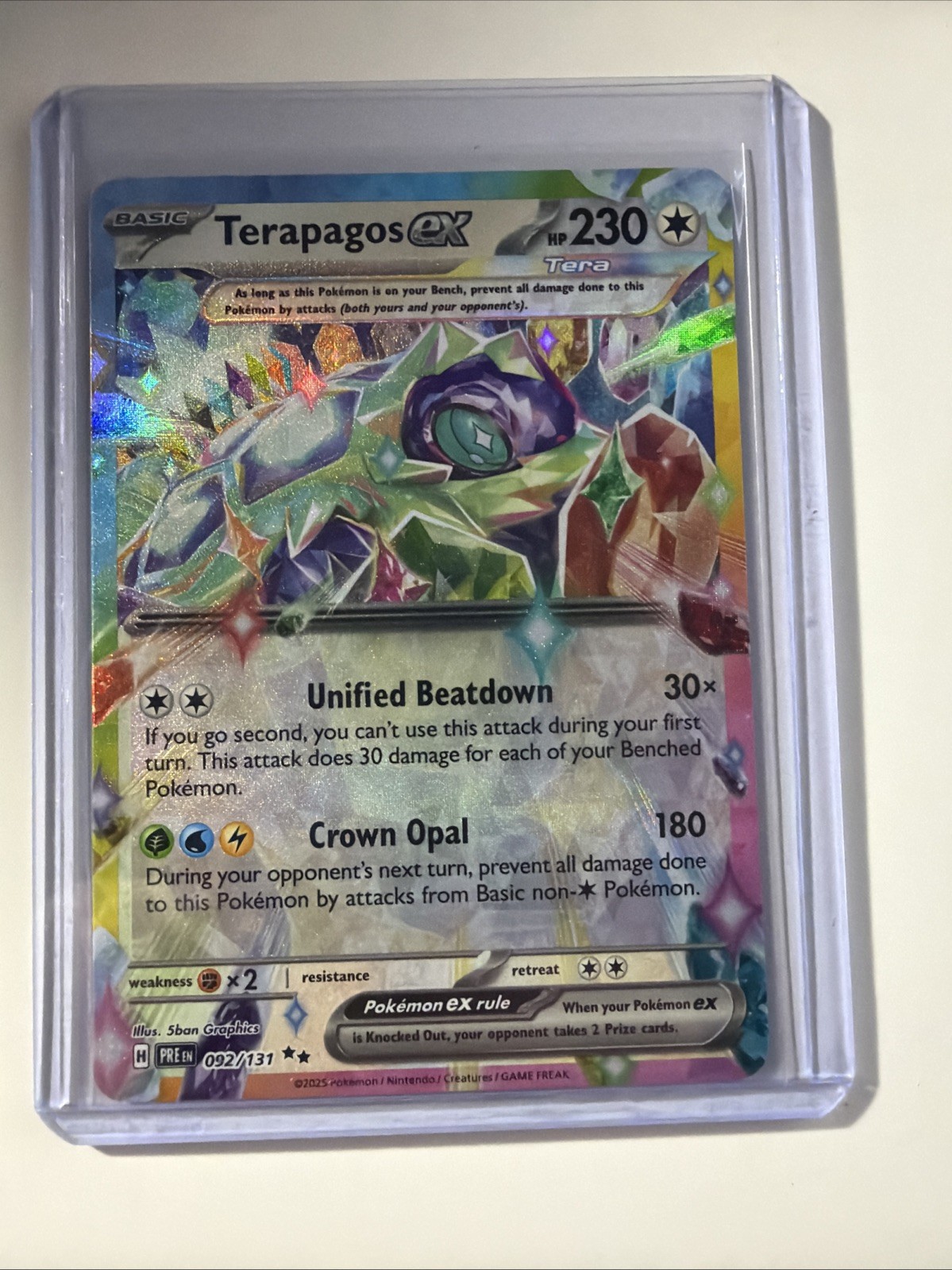 Pokémon TCG Terapagos EX Prismatic Evolutions Card 092/131 NM Condition