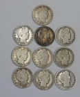 (10) US Barber Silver Halves 50c Nice Lot Ave Circ..