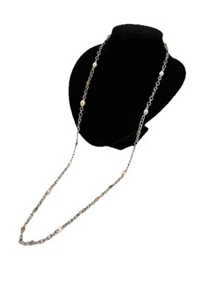 Michael Dawkins Sterling Silver 925 Station Necklace Ameythst Citrine Pearl 36 