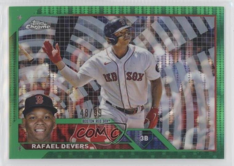 2023 Topps Chrome Green Sonar Refractor 48/99 Rafael Devers #206 3c2