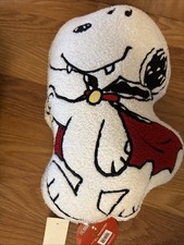 Peanuts Halloween Snoopy Vampire 17" Sherpa Fleece Plush Character Pillow Ivory