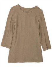 Vintage Womens Long Sleeve Shift Dress EU 42 Large Beige GR19