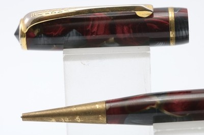 Vintage (c1958) Burnham Burgundy/Grey with Gold Pearl Vein Druckbleistift, GT