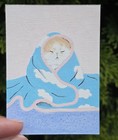 ACEO Original Cat Painting, Vanessa J, Cute Snug Blanket W/ Clouds — photo 2