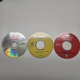 Sega Saturn Console with 2 Controllers, Cables & 3 Games- Tested Works Great 