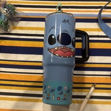 Stitch Tumbler With Straw Grippy Base Brand New