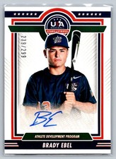 2022 USA Baseball #ADP1-BE Brady Ebel Signatures Blue Ink #/299