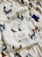 NWT 40 Acre Clothing Co ORGANIC Cotton Rooster Crib Fitted Bed Sheet Baby