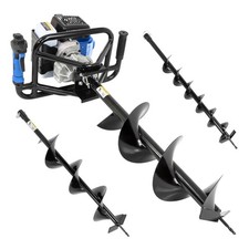 Hyundai 56cc Petrol Earth Auger 3 Drill Bits (100mm, 150mm, 200mm) HYEA5600X