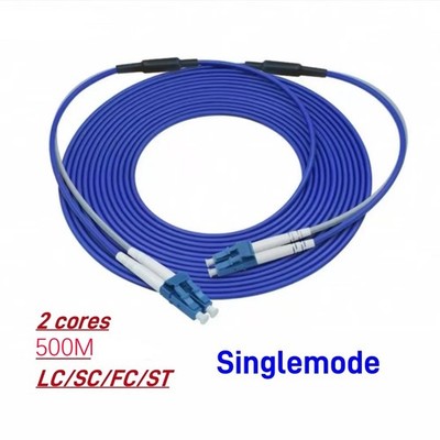 500M Armored Fiber Patch Cord LC UPC-LC UPC Duplex 9/125 Single Mode Fiber Cable