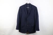 Vintage Ralph Lauren Mens 42L Pinstriped Wool Suit Coat Blazer Jacket Navy Blue