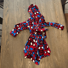 Marvel Kids Spiderman Comic Hooded Sleep Robe Size M 8 