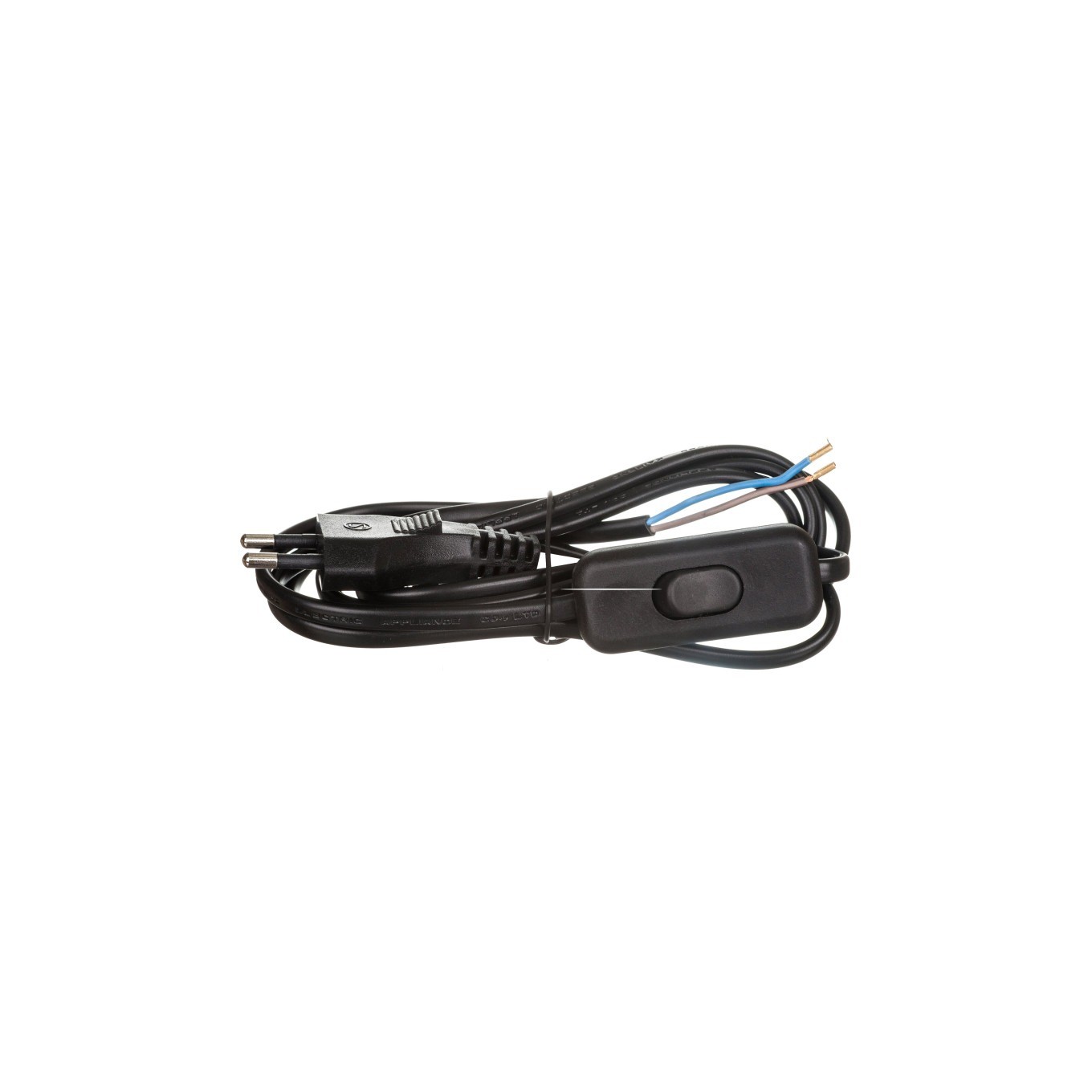 Emos Netzkabel PVC 2x 0,75mm2, Schalter (2 m), Stromkabel, Schwarz - Bild 2