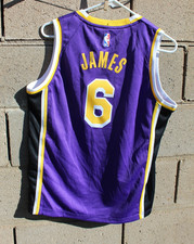 Nike Air Jordan LeBron James Lakers Jersey boy girl med large 14-16 OFFER new
