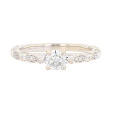 .53ctw Diamond Solitaire with Accents Engagement Ring 18k White Gold Size 7.75