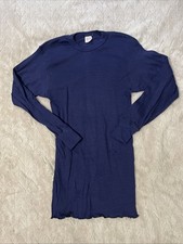 Vintage J.E. Morgan Long Johns Shirt Mens Large Blue Thermal Undershirt USA