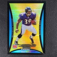 RAY RICE 2008 Bowman Chrome REFRACTOR Rookie RC Card #BC73 Baltimore Ravens. rookie card picture