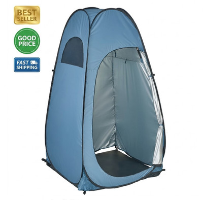 Portable Camping Shower Tent Blue Instant Setup Changing Room with Carry Bag