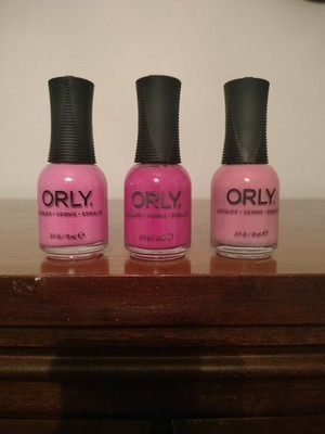 ORLY Lacquer Set of 3 Bottles. 0.6 Fl Oz Nail Polish with Shiny Finish BRAND NEW