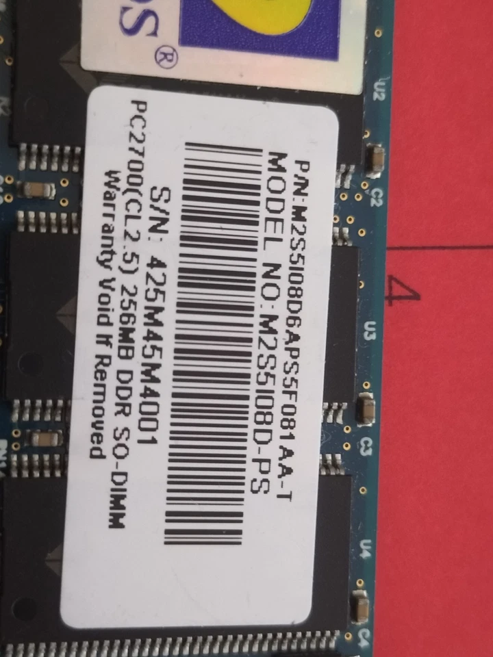 1 TwinMOS RAM PC2700 256MB DDR SO-DIMM  - Photo 2/2