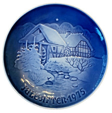 Bing & Grondahl 1975 Christmas Plate 7  Watermill Annual Collectors Blue