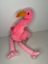Ty Large Plush Beanie Buddy - PINKY the Flamingo 10.5" Stuffed Animal 1998 New