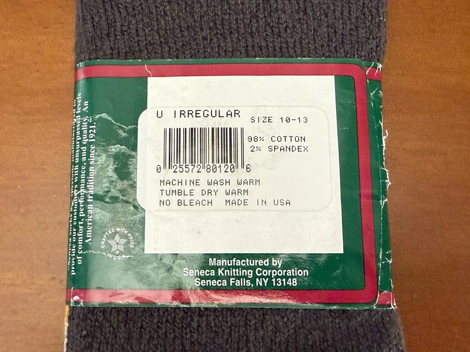 Винтажные мужские Seneca вязание Corp хлопок тряпки полоски носки серый желтовато-коричневый желтый США - Изображение 4 из 4