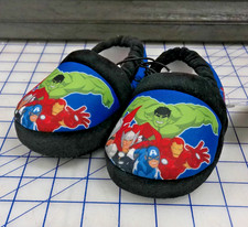 Marvel Avengers Kids Slippers Hulk Iron Man Captain America Size 5-6 NEW
