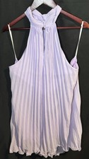 SHEIN Haute Womens Lavender High Neck Pleated Halter Dress L NWT