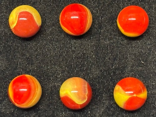 Lotto 6 Ketchup Vintage AKRO Agata Rosso Senape Giallo Vortice Marmo .602” - .633” - Foto 6 di 6
