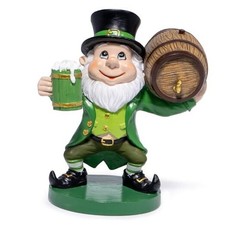 St. Patrick's Day Gnome Figurine - Festive Irish Holiday Decoration, Beer Keg