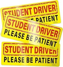 Magnet for Car, Please Be Patient Magnet Sticker, Magnetic New Driver Red Border