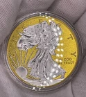 Lady Liberty 2014-Eagle 24k Gold & Silver Plated Coins 1oz Ships from CA,USA(2x)