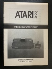 Atari 2600 Owner's Manual System Console Instruction Manual Only