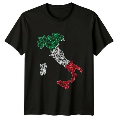 Italienische Flagge Karte T-Shirt Italien Italian Heritage Geschenk für Sie und Ihn