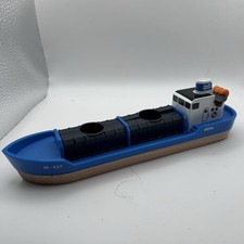BRIO Freighter Blue Ship Harbor Boat Wooden Railway Train JB-427 No Cargo Empty