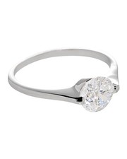 Sterling Silver 1.25ct Engagement Ring Cubic Zirconia Round 7mm Clear CZ Rhodium
