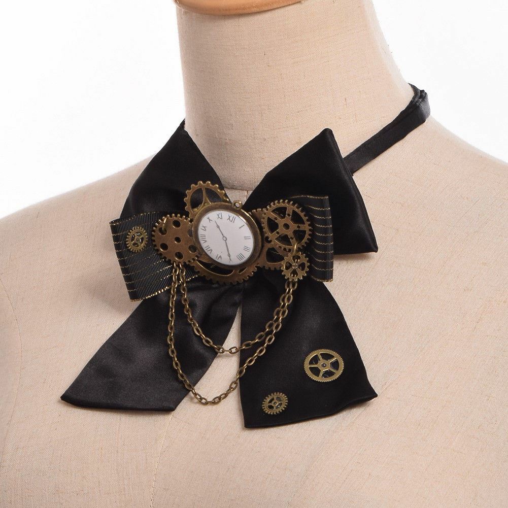 Gothic NeckTie Vintage Bowtie Bowknot Gear Industrial Victorian