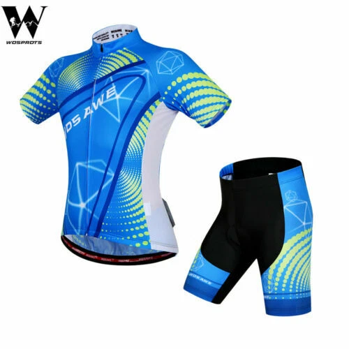 Short Sleeve Blue Cycling Jersey Sets