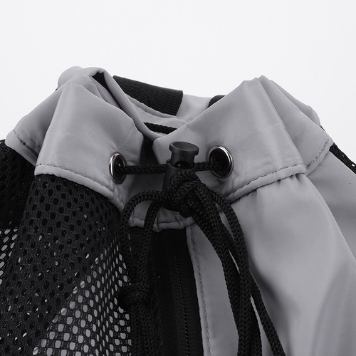 Sports Backpacks Drawstring Basketball Bag Thickened Mesh for Training (Grey) - Picture 2 of 7