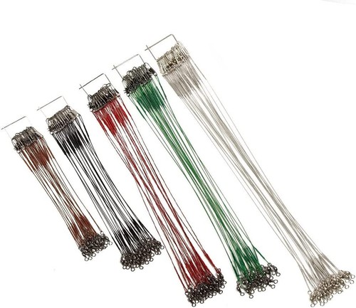 100 /72Stk Stahlvorfach Edelstahl mit Wirbel 13-25 cm 5 Farben für Raubfisch - Bild 14 von 20