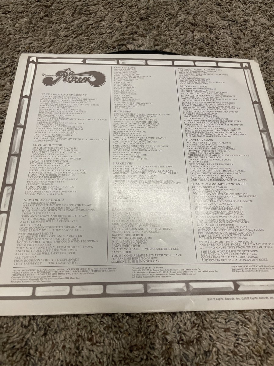 LE ROUX Louisiana's LeRoux Vinyl LP 1978 Capitol Records SW