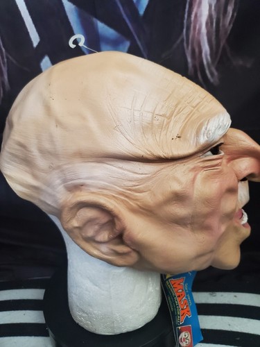 Vintage 1992 Cesar Vinyl BALDY old Man Halloween Mask With Tag New Bald Old - Picture 8 of 17