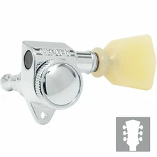 NEW Grover 502 LOCKING Tuners 3x3 Modern Gibson Les Paul KEYSTONE Buttons CHROME