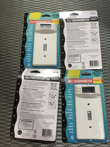 Wand Lichtschalter Platte Abdeckung weiß mit Digital Thermometer Luftfeuchtigkeit Modell 12101