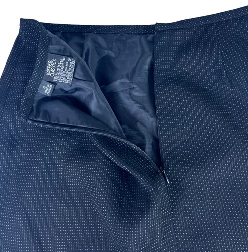 Kasper Classics Pleated Hem Pencil Skirt Women's 4 Black White Lined Back Zipper - Picture 5 of 5