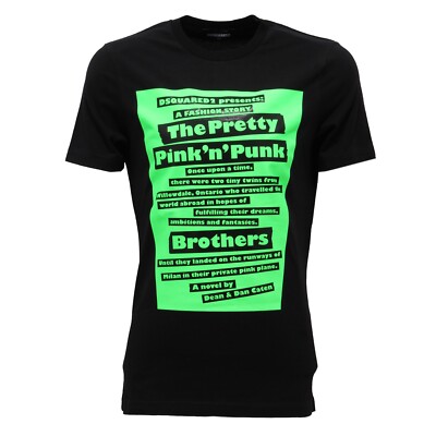 2338AB maglia bimbo BOY DSQUARED2 cotton black green fluo t